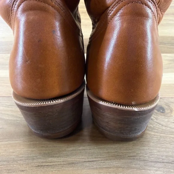 ALBERTA BOOT CO. Western Mens 10.5 Cognac Vintage Tall Cowboy Boots